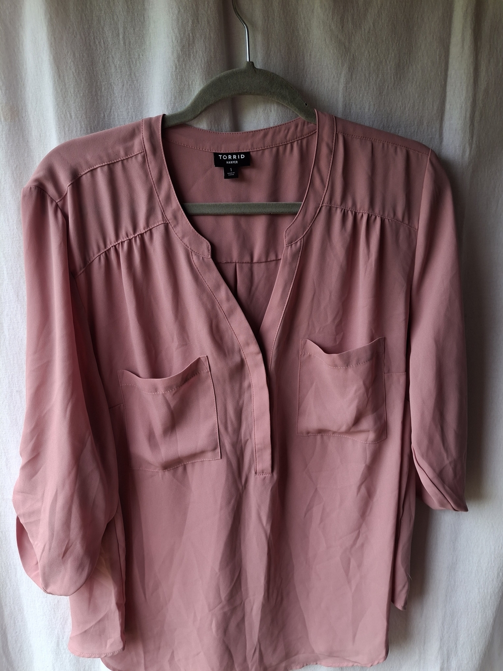 Torrid Pink Split-Neck Blouse